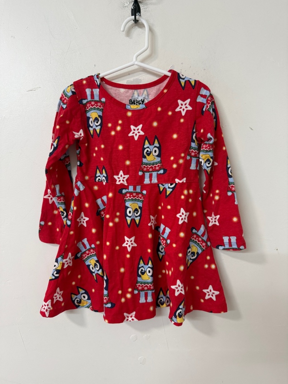 Bluey Red Long-Sleeve Kids Casual Dress